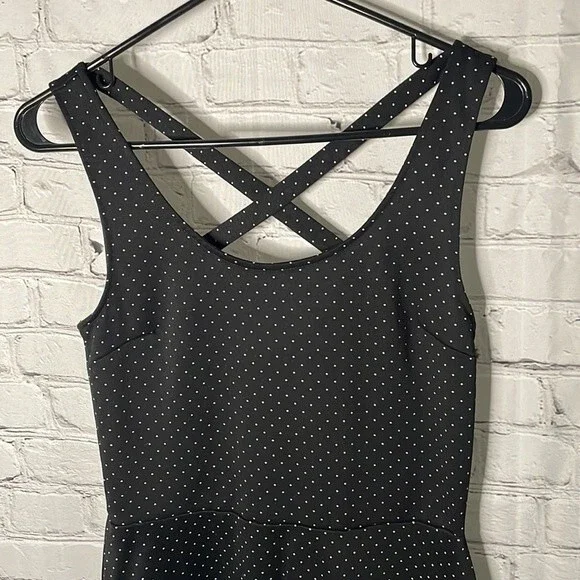 H&M Sleeveless Polka Dots Black White Skater Dress Size Small - Picture 3 of 9